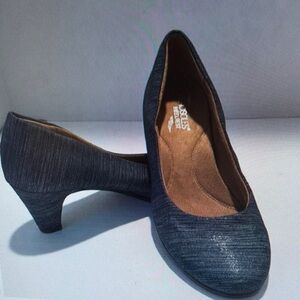 fabric denim heels Heelrest comfort foot bed